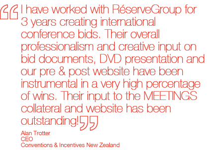 ReserveGroup Testimonials Alan Trotter Conventions and Incentives New Zealand